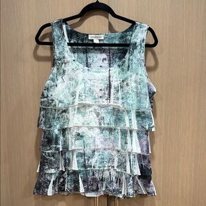 Calvin Klein Women's Layered Tank Top - Mint and Charcoal